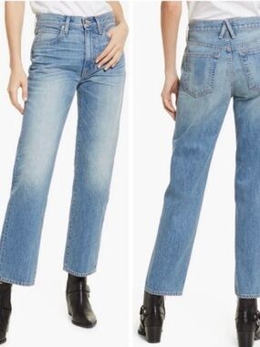 SLVRLAKE Light Wash High-Rise Straight Jeans